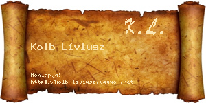 Kolb Líviusz névjegykártya